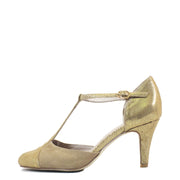 Mimosa T-Strap Gold Heels