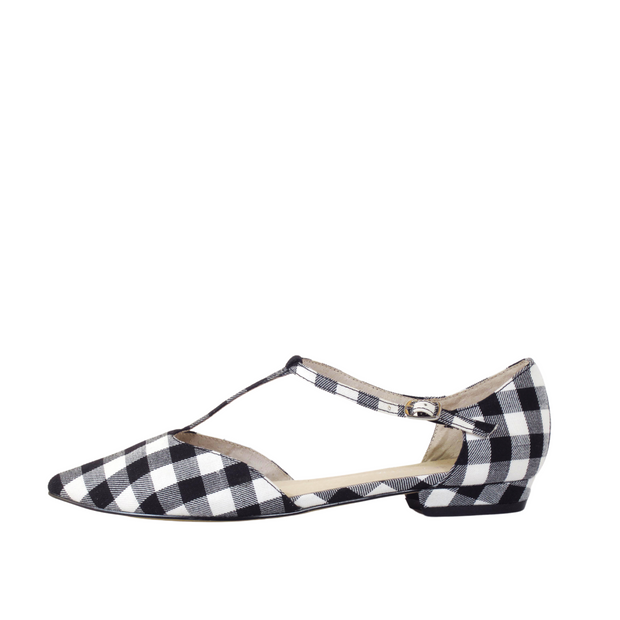 Garden Gingham T-Strap Flats